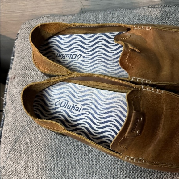 Olukai Men\'s Brown Leather‎ Loafers